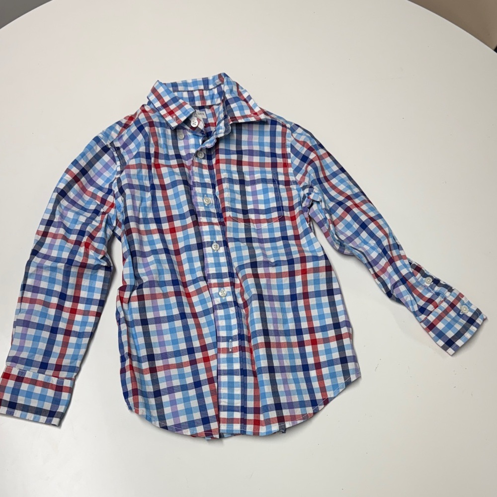 J.crew Factory Plaid Kids Shirt - Blue and Red